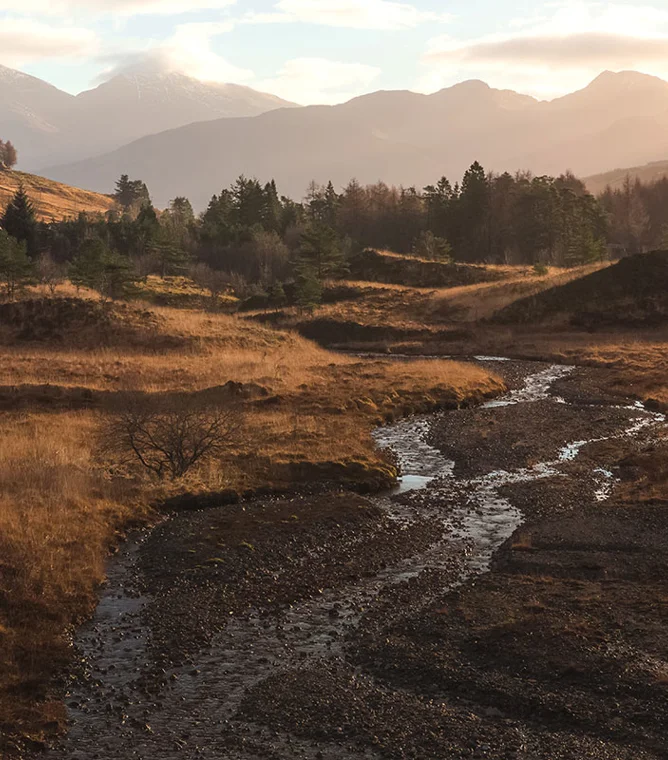 Burn running through glen at Tyndrum
