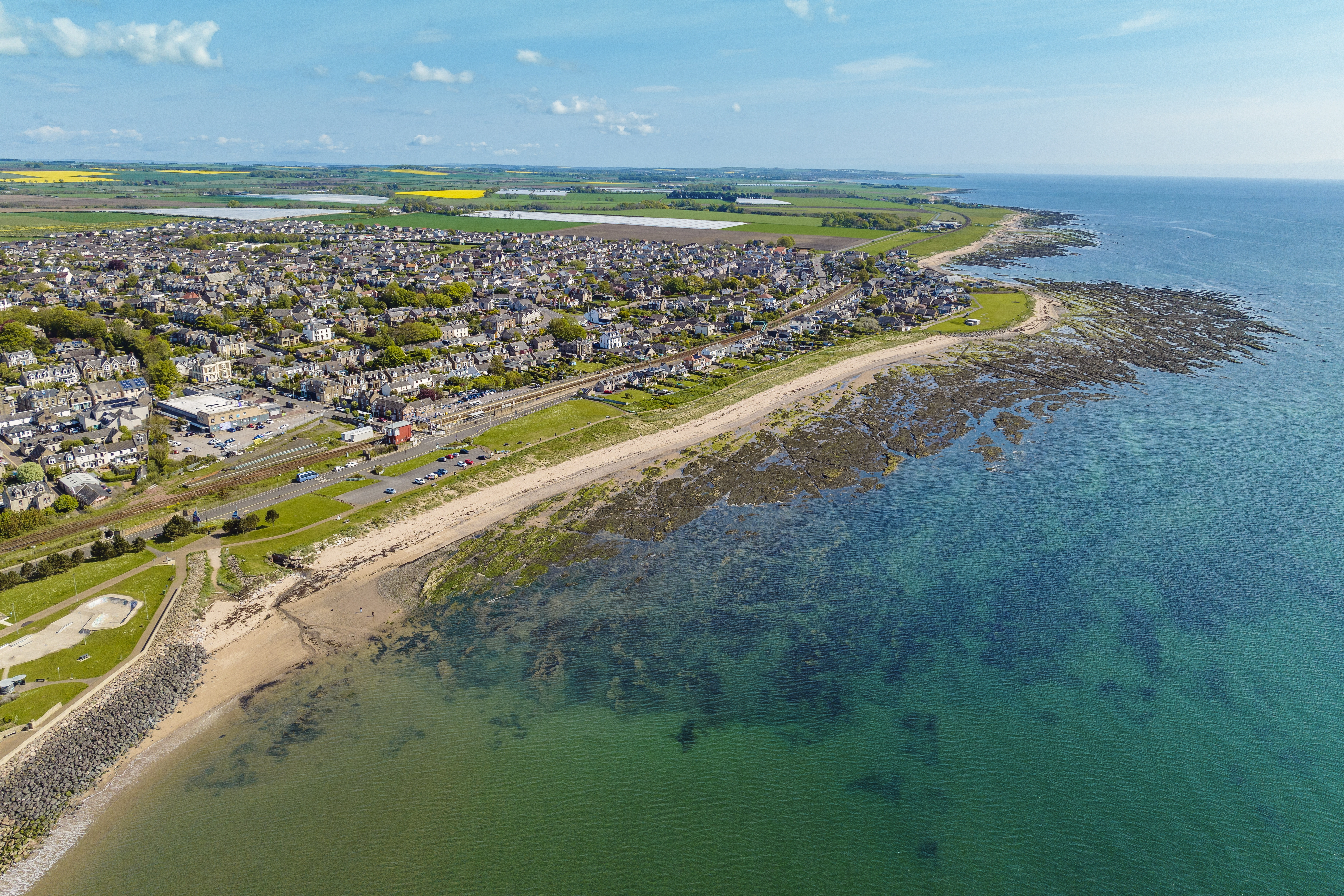 Aerial shot of Carnoustie