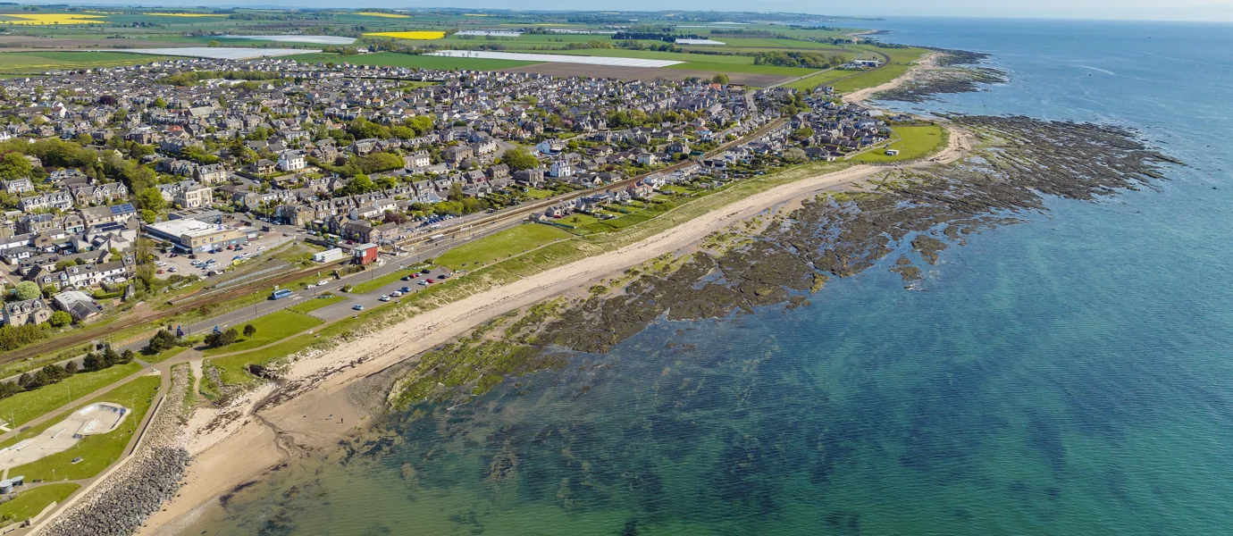 Aerial shot of Carnoustie