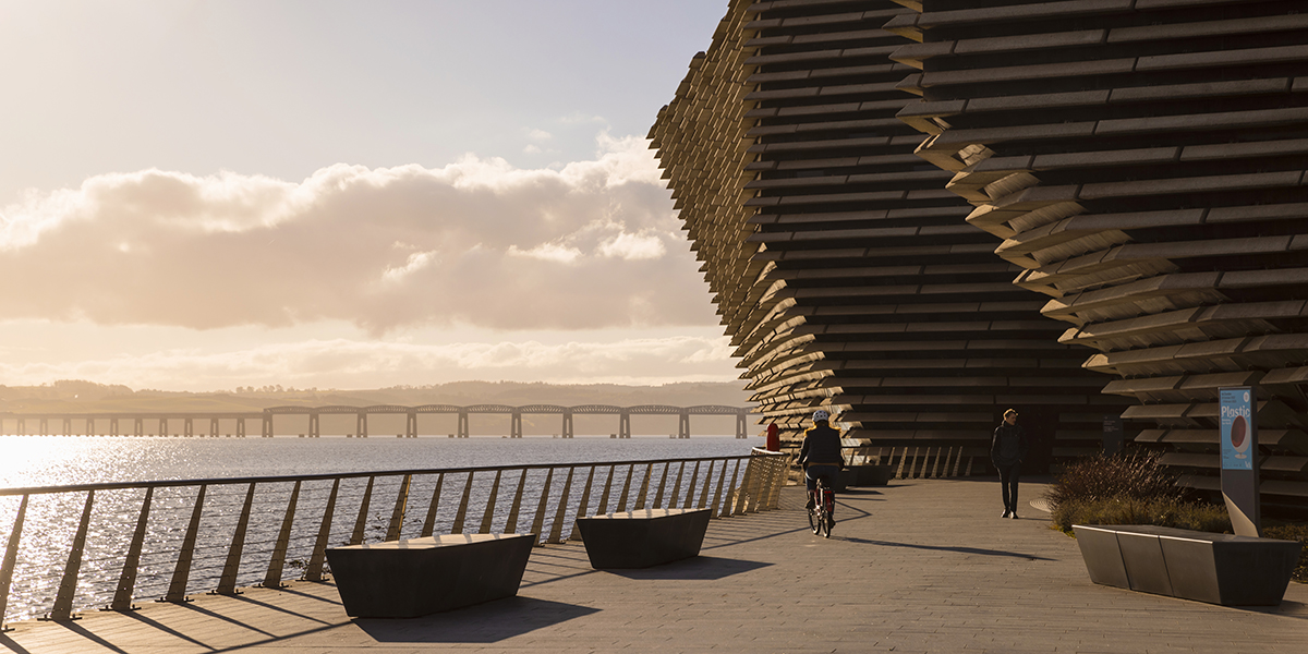 Landscape view of Dundee's V&A Museum